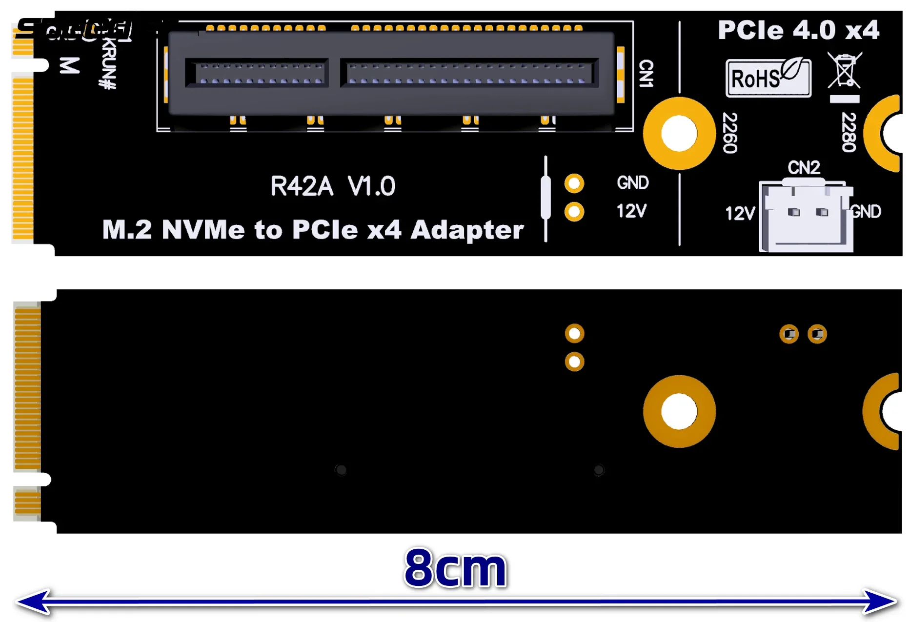 

Riser M.2 NVMe To PCIe4.0 X4 X1 Slot M Key M2 2260 2280 Riser Card SSD To PCIE Board Converter Multiplier For BTC Miner Mining