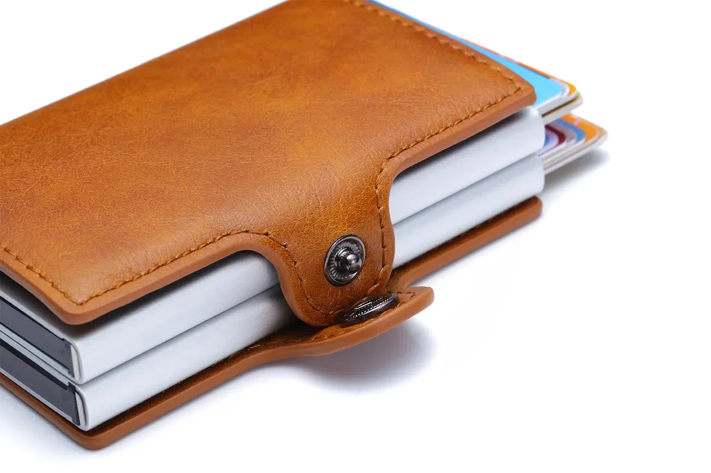 RFID Herren Kartenbrieftasche aus Kohlefaser, Schlanke Mini-Geldbörse mit 14 Kartenfächern, Kleine Geldtasche, Herren-Geldbörsen – Detail 15
