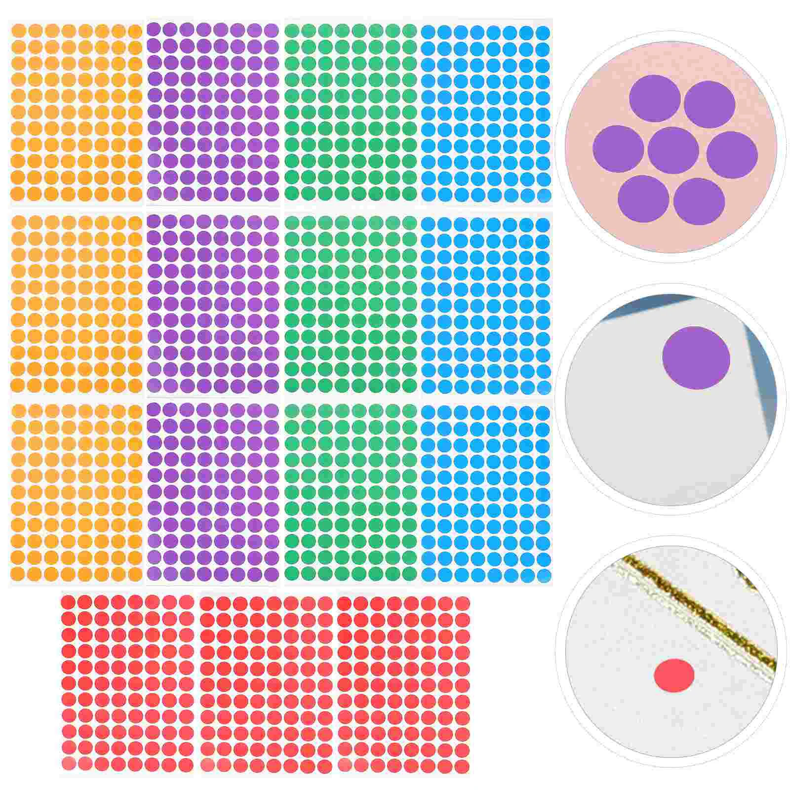 15 Sheets of Present Coding Label Stickers Adhesive Dot Stickers Gift Round Stickers