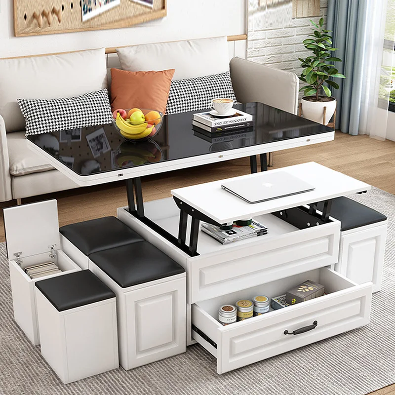 Coffee table living room household glass slate Internet celebrity table modern simple small apartment multi-functional
