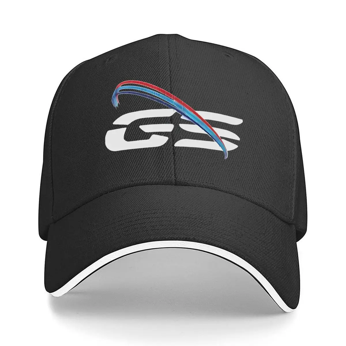 Red Blue Brush Stroke Abstract Art Sandwich Baseball Cap