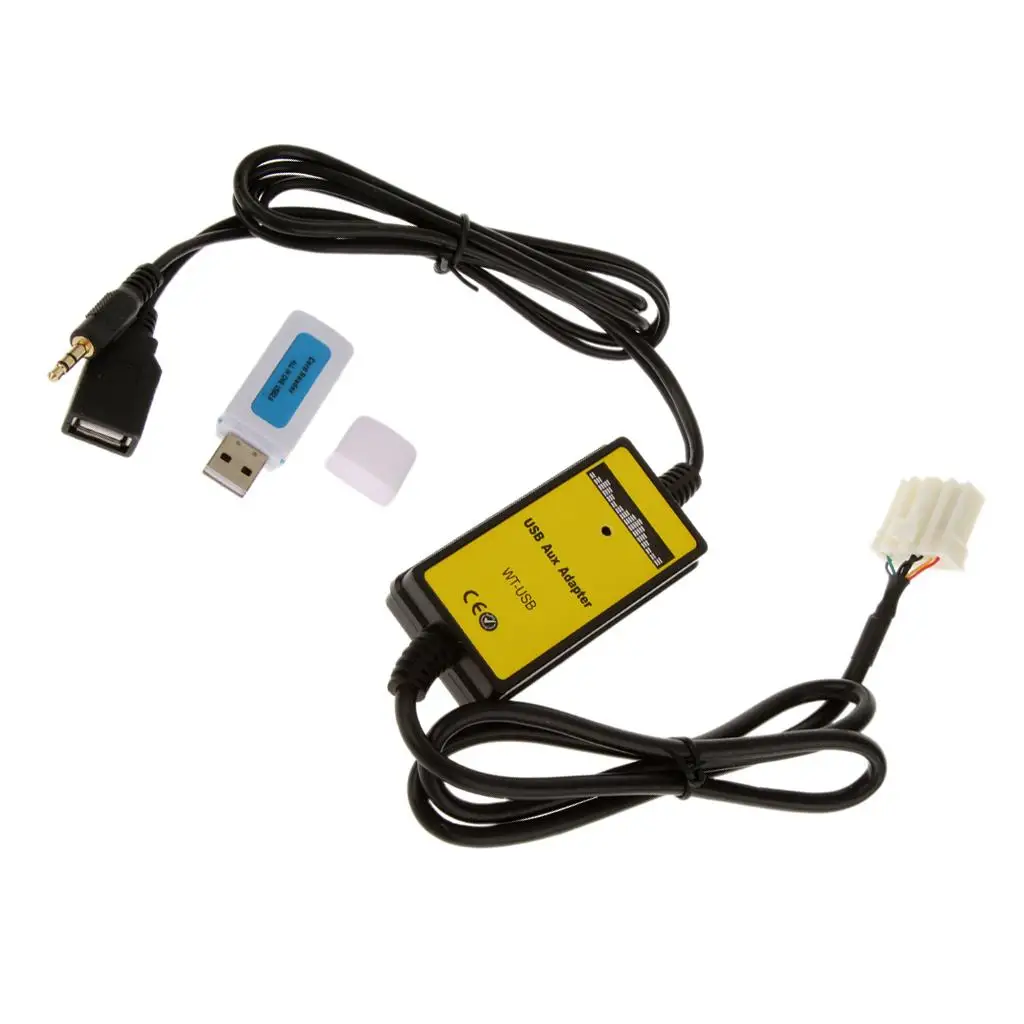 Car USB Aux Adapter Cable Copper Wire Noise Reduction for Mazda 323 6 MX5 MPV Improve Music Experience