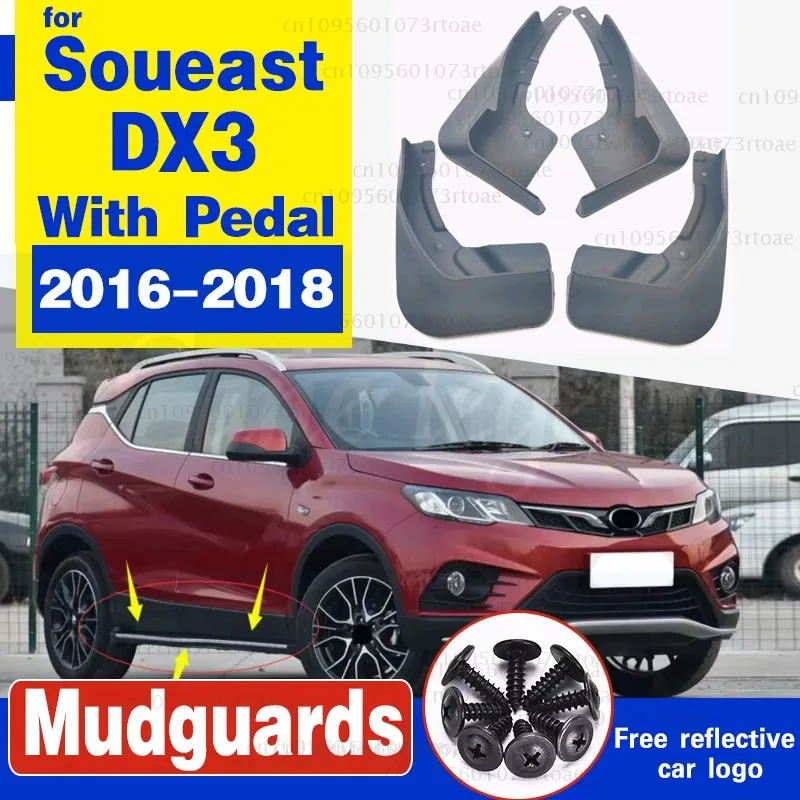 Set Molded Mud Flaps For Soueast DX3 2016 2017 2018 Mudflap Splash Guards Mudguard Fender Front Rear 2016 2017 2018