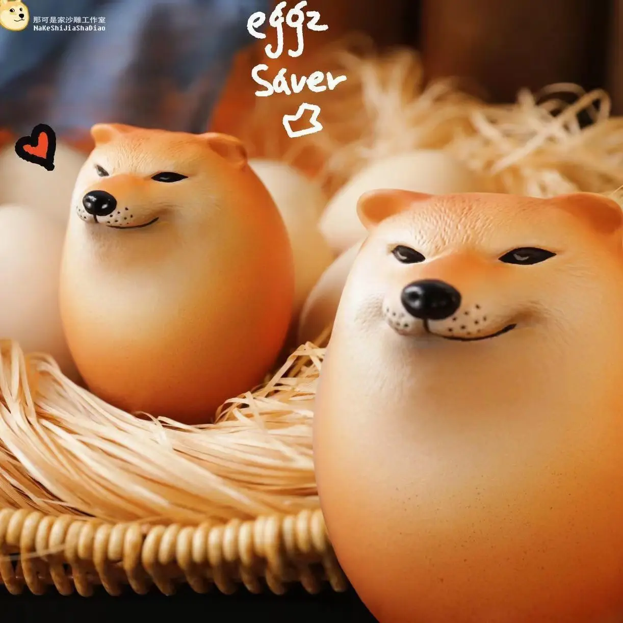 New Simulation Dog Egg PU Slow Rebound Toys Cartoon Cute  Light-emitting Dog Egg Toys Office Decompression Toys Desktop Ornament