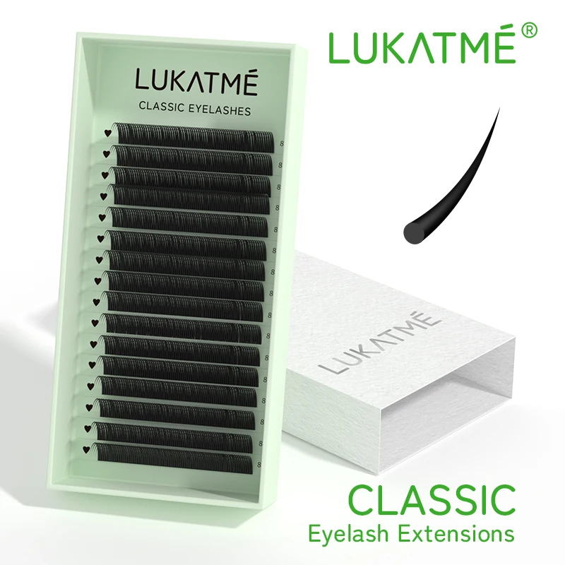 

LUKATME Classic Eyelash Extensions Soft Individual Prefessional Lash Extension 16 rows Natural Classic Eyelashes