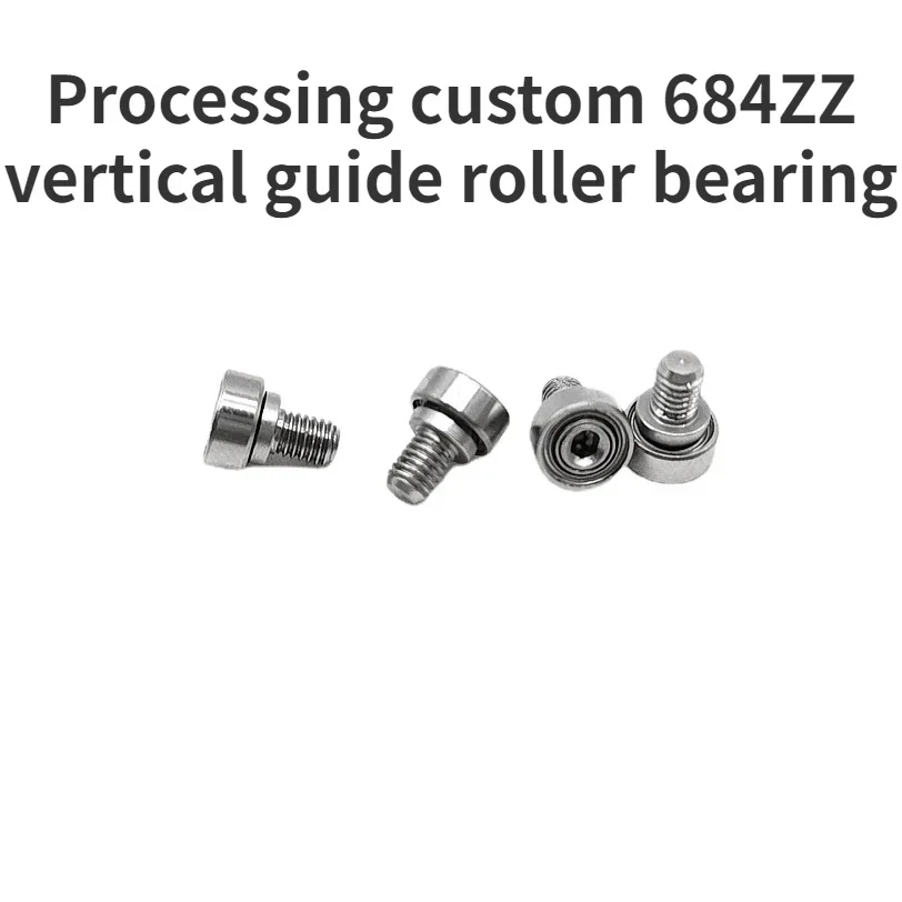 Processing custom 684ZZ vertical guide roller external thread moving pulley bearings heavy duty support roller bearings