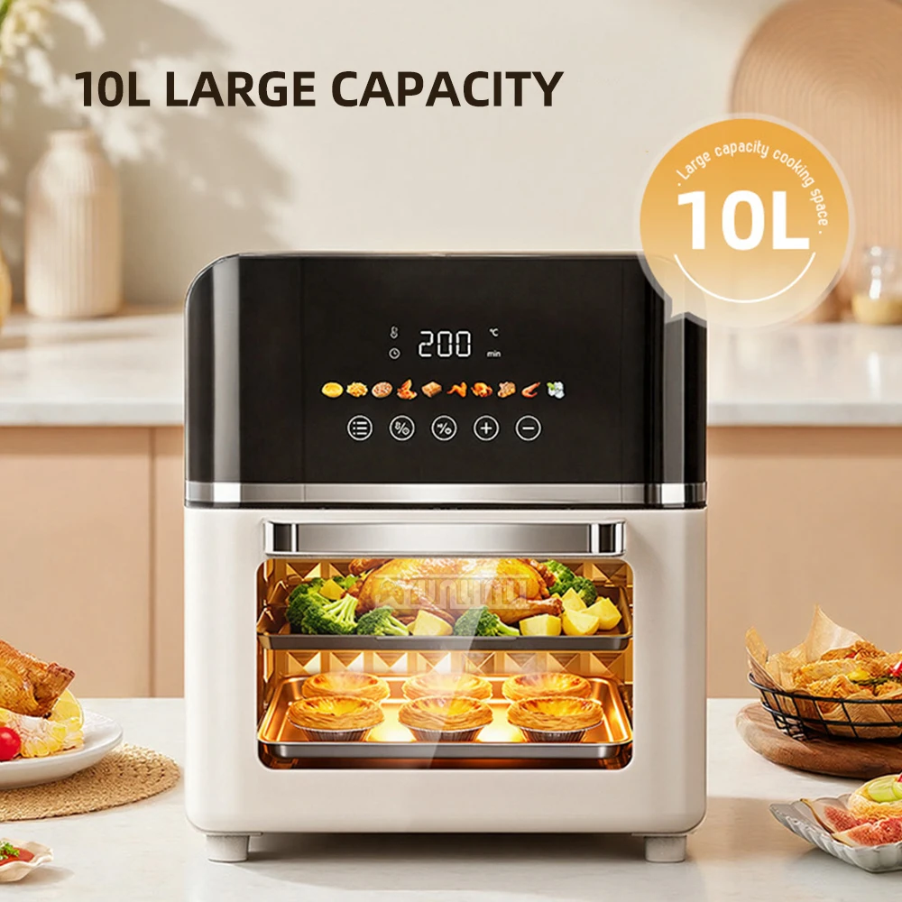 Fritadeira Multifuncional 10L com Visor, Forno e Fritadeira a Ar