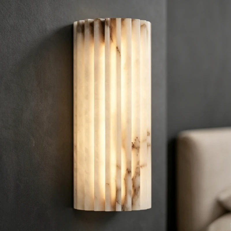 Nordic Minimal Luxury LED Wall Pendant Lights Marble Natural Stone Wall Lamp Home Decor Bedroom Bedside Corridor Villa TV Sconce