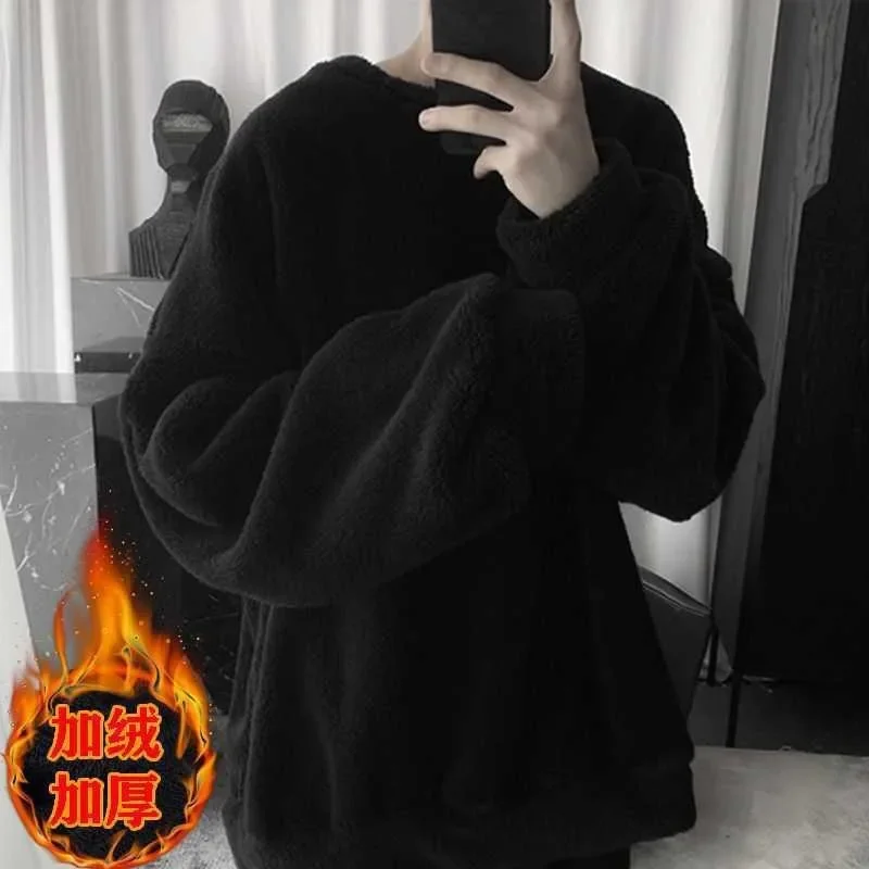 

Autumn Winter Coats Soild Sweet Hooded Men Harajuku Loose Casual Warm Hoodies Korean Ladies Fleece Pullover Female Sweatshirt