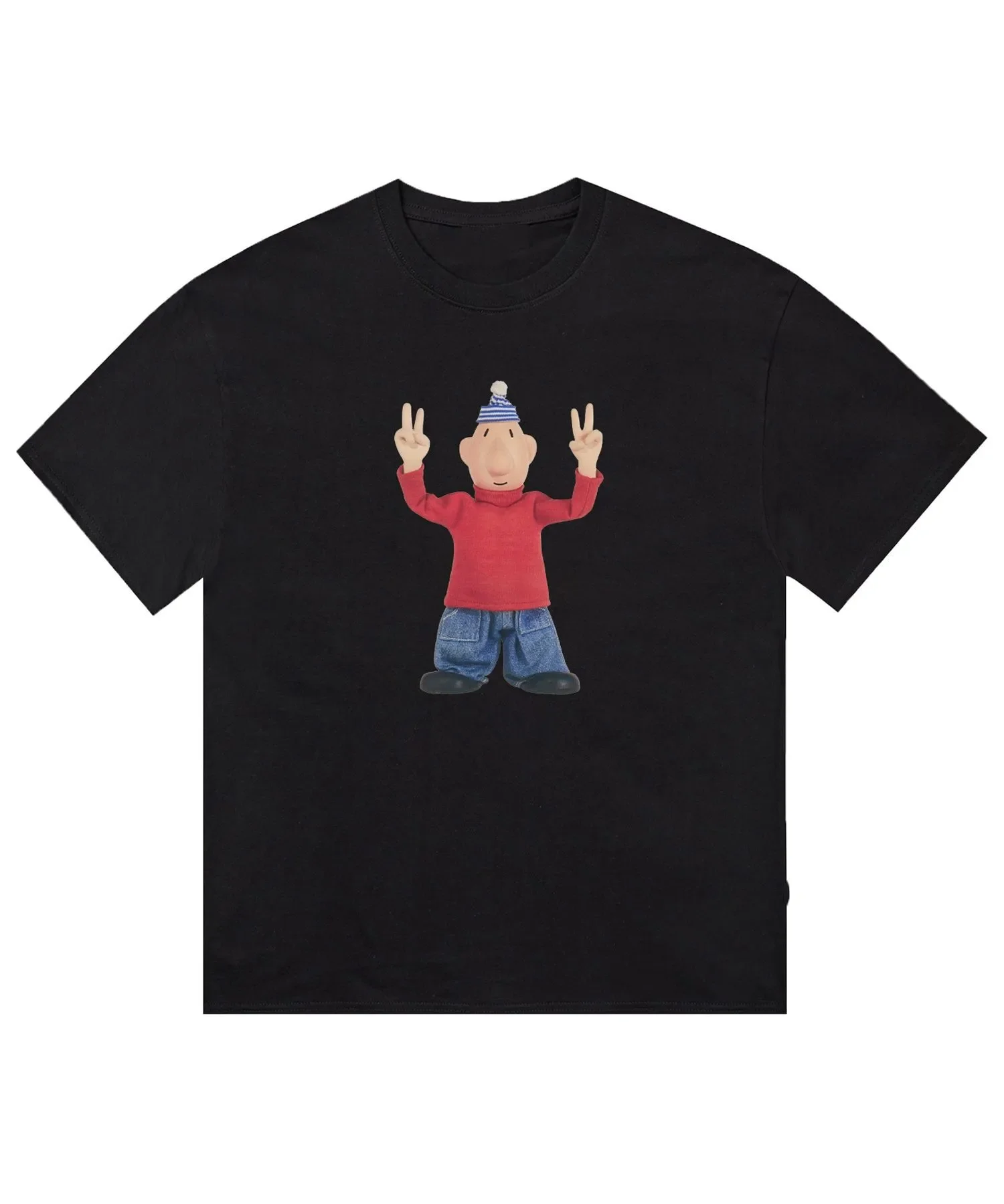 Fashion Trend Short Sleeve Anime Character Printed Pattern T-shirt Round Neck Men Women's Casual Street Wear Popular Fashion