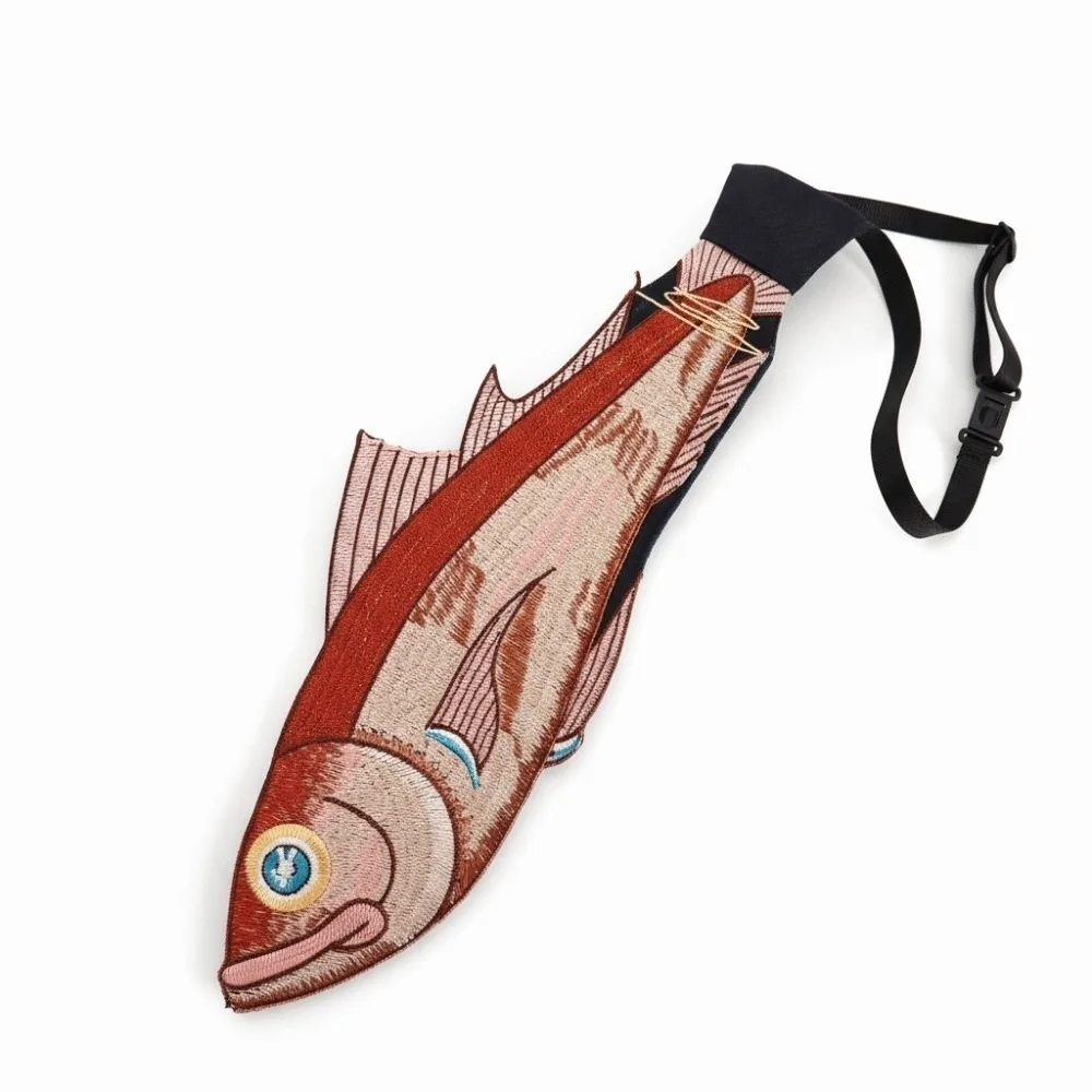 カラーコントラストブラックキャットシリーズネクタイ遊び心のある魚ボヘミアンスタイルフレンチヴィンテージ蝶ネクタイ非対称デザイン面白い