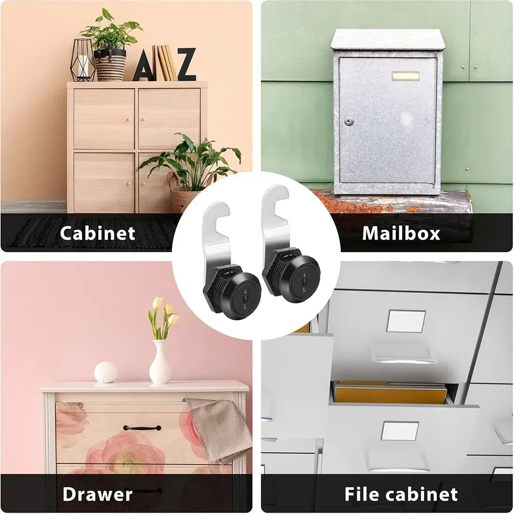 Home Office Travel File Cabinet Locks Easy Install Cabinet Locks Lock Black Reliable Protection Versatile Security Solution