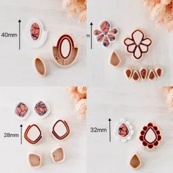 Polymer Clay Earring Cutter set, Dangle Clay Cutter, Abstract shape clay cutter  Polymer Clay Earrings Cutters for Jewelry Make