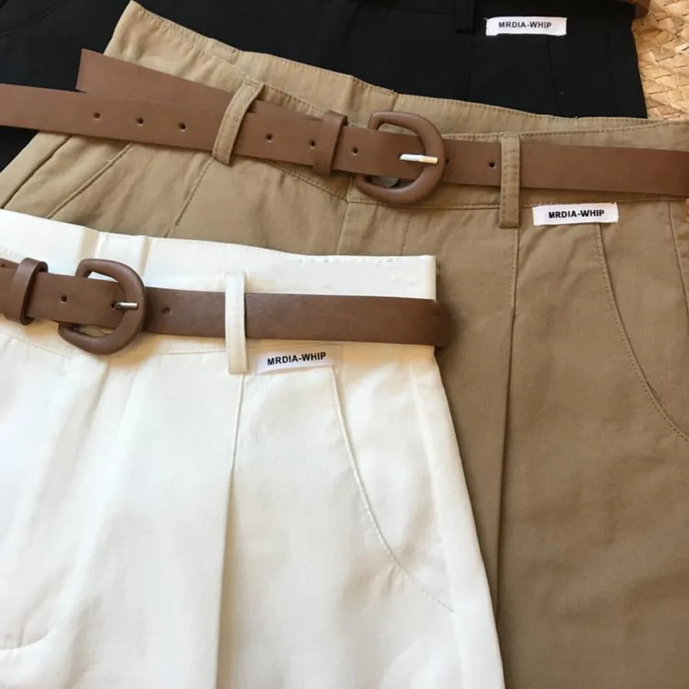 Women Thin High Waisted 5-Point Shorts Loose Fit Casual Versatile Breathable Soft Flattering Daily Streetwear Comfy Summer