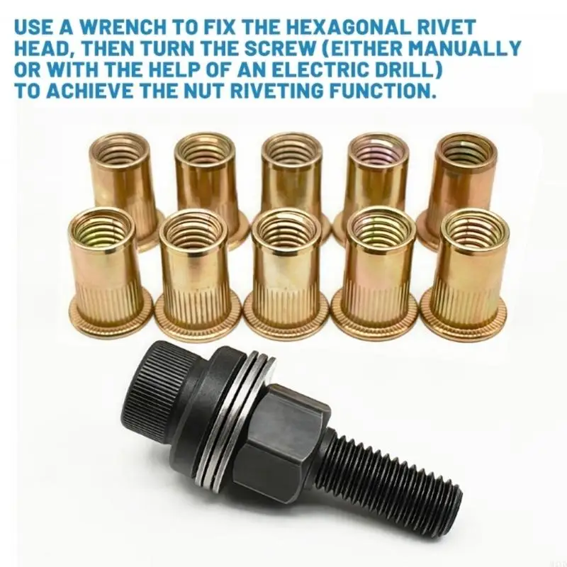 Equipment Housing Insert Tool Accessory, Threaded Replacement Head and 10 Inserts for Fabrication and Repair Projects M4YD