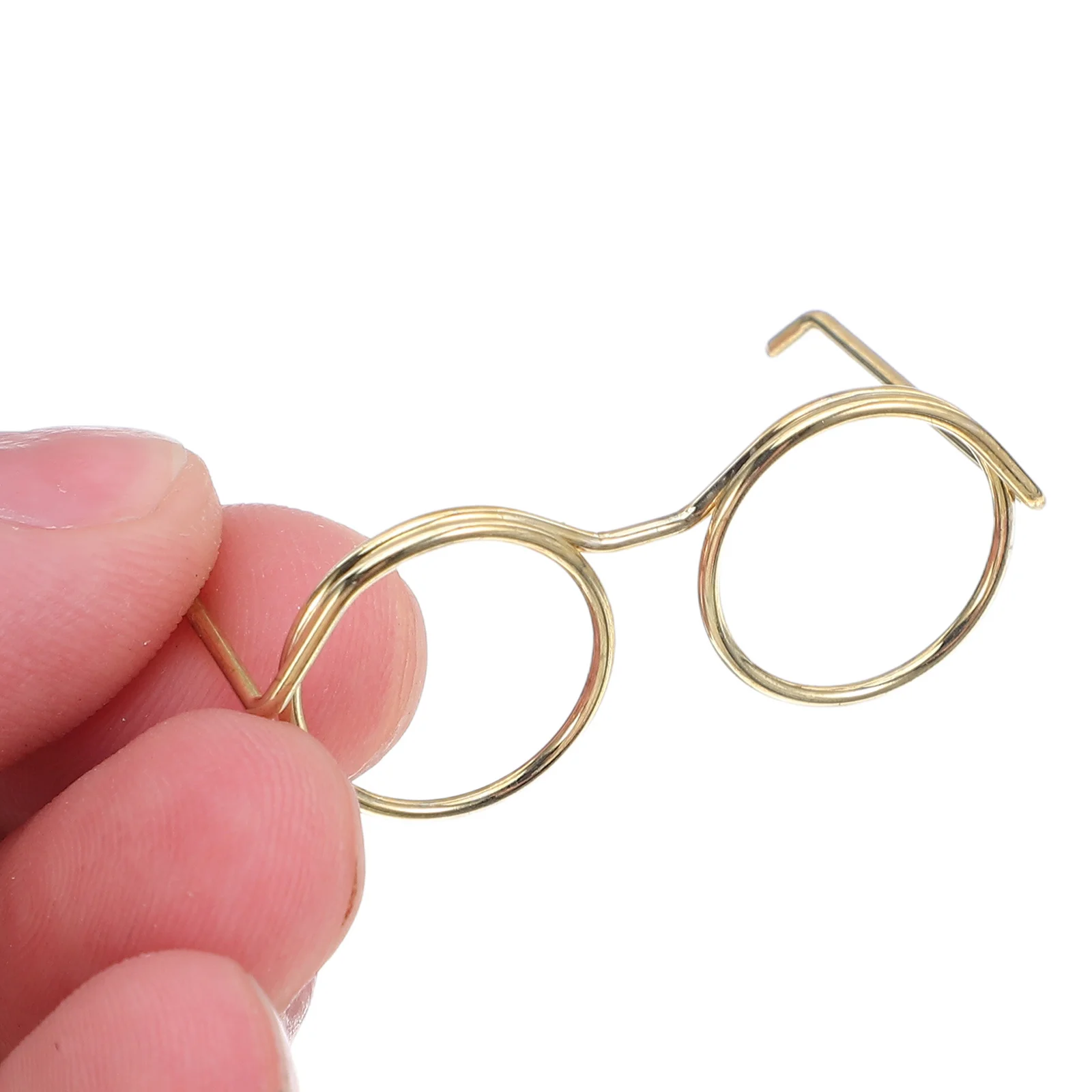 

50 Pcs House Mini Glasses Wire Eyeglasses Craft Miniature Dollhouse Crochet Golden Making Supplies