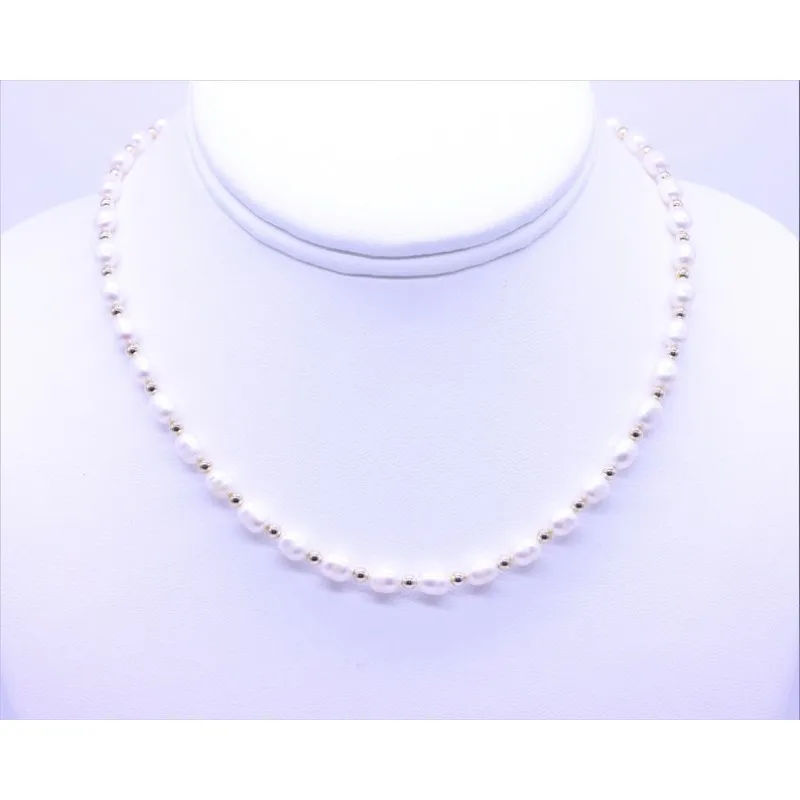 

Dainashi 3-4mm Rice Shape Freshwater Cultured Pearl Necklaces for Women 40cm 45cm 50cm Real Pearl Necklace Jewelry Gift