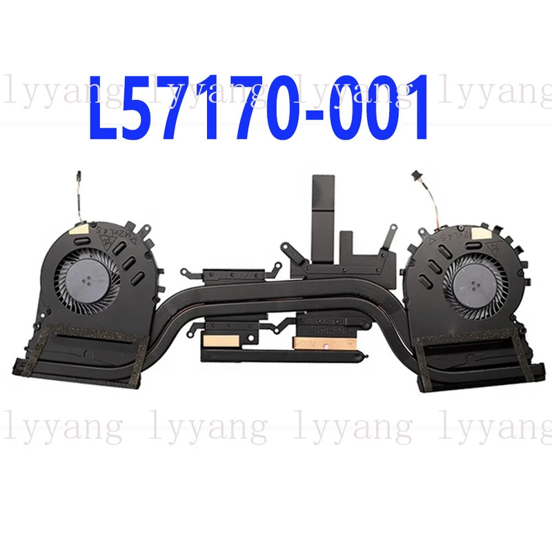 f  For HP 15-DK TPN-C141 Laptop CPU GPU Cooling Fan Heatsink Radiator L57170-001