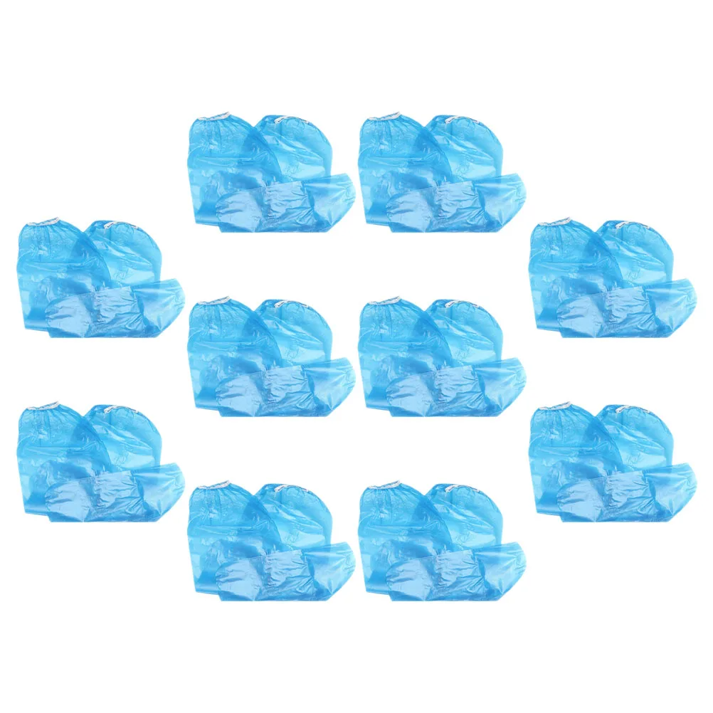 

20pcs Disposable Waterproof Rain Boot Covers Shoe Protectors Cycling Overshoes Thickened Long Plastic Footwear Accessories