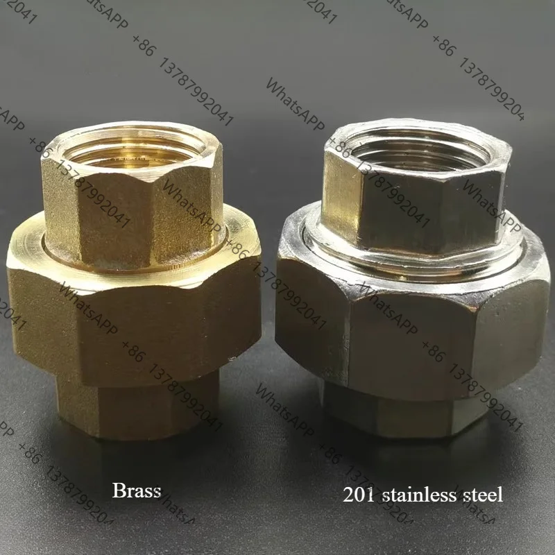 Brass Union Joint Double Female Thread Fittings 1/2