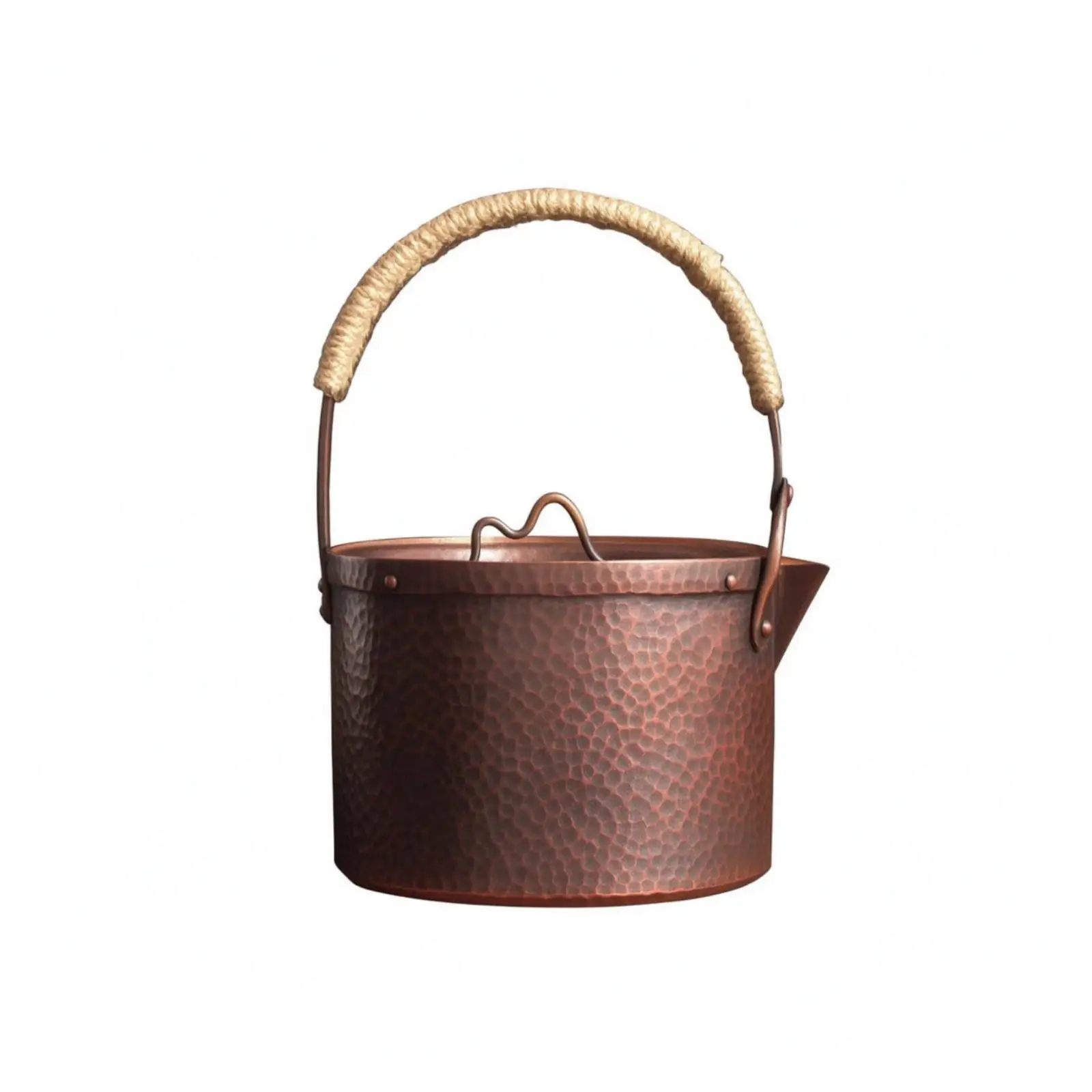 Handcrafted teapot made of hammered copper, artfully crafted teapot
