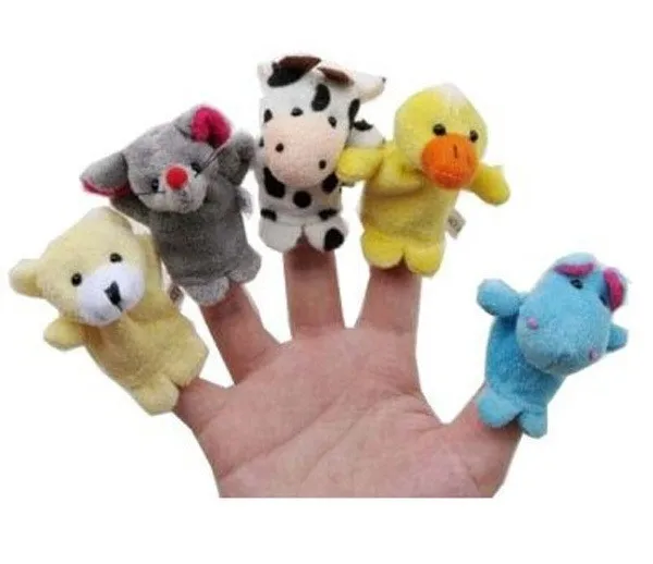 Finger Puppet Plush Toys Cartoon Biological Child Baby Favor Doll Kids Gifts  Random Color Hand Puppets Professional Plush Toy