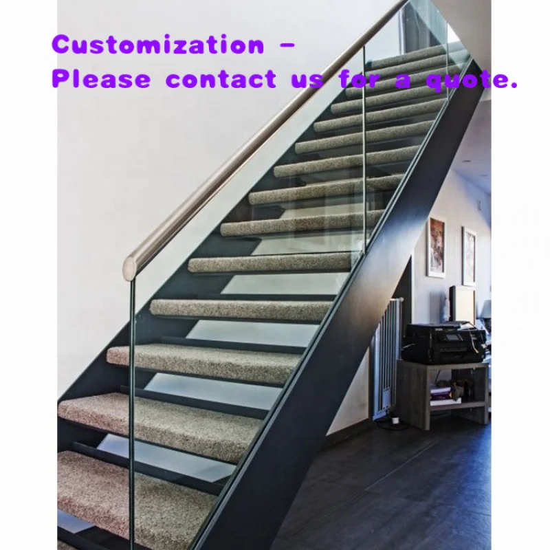 custom.Tanlong Straight Stairs Modern Stair Steel Staircase Design Interior Glass Staircase