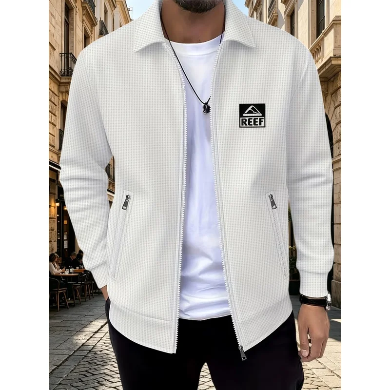 Men's Lightweight Collar Zipper Jacket Spring and Summer Men's High-end Business Casual Jacket Lightweight Texture Men's Lightwe