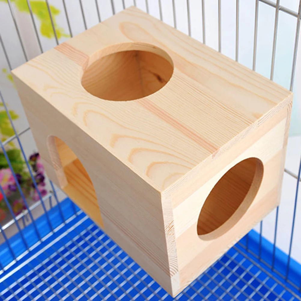 

Wooden Pet House for Hamster Guinea Pig Chinchilla Natural Small Animal Cage Bed Resting Place Pet Supplies Hamster House