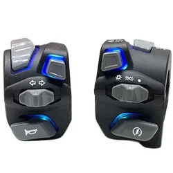 Universal Motorcycle Handlebar Switch controls Headlight Warning Light Turn Signal Horn Start Kill Button With LED 7/8'' 22mm