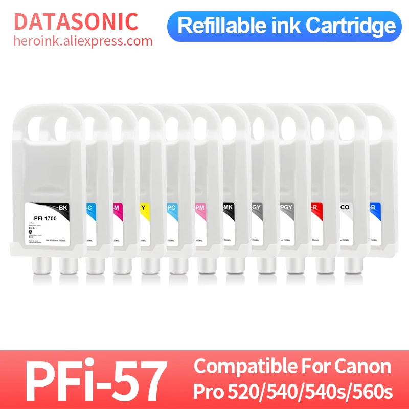 PFI-57 pfi 57 nachfüllbare Tinten patrone kompatibel für Canon Pro-520 Pro-540 PRO-540s PRO-560s drucker mit permanentem Chip