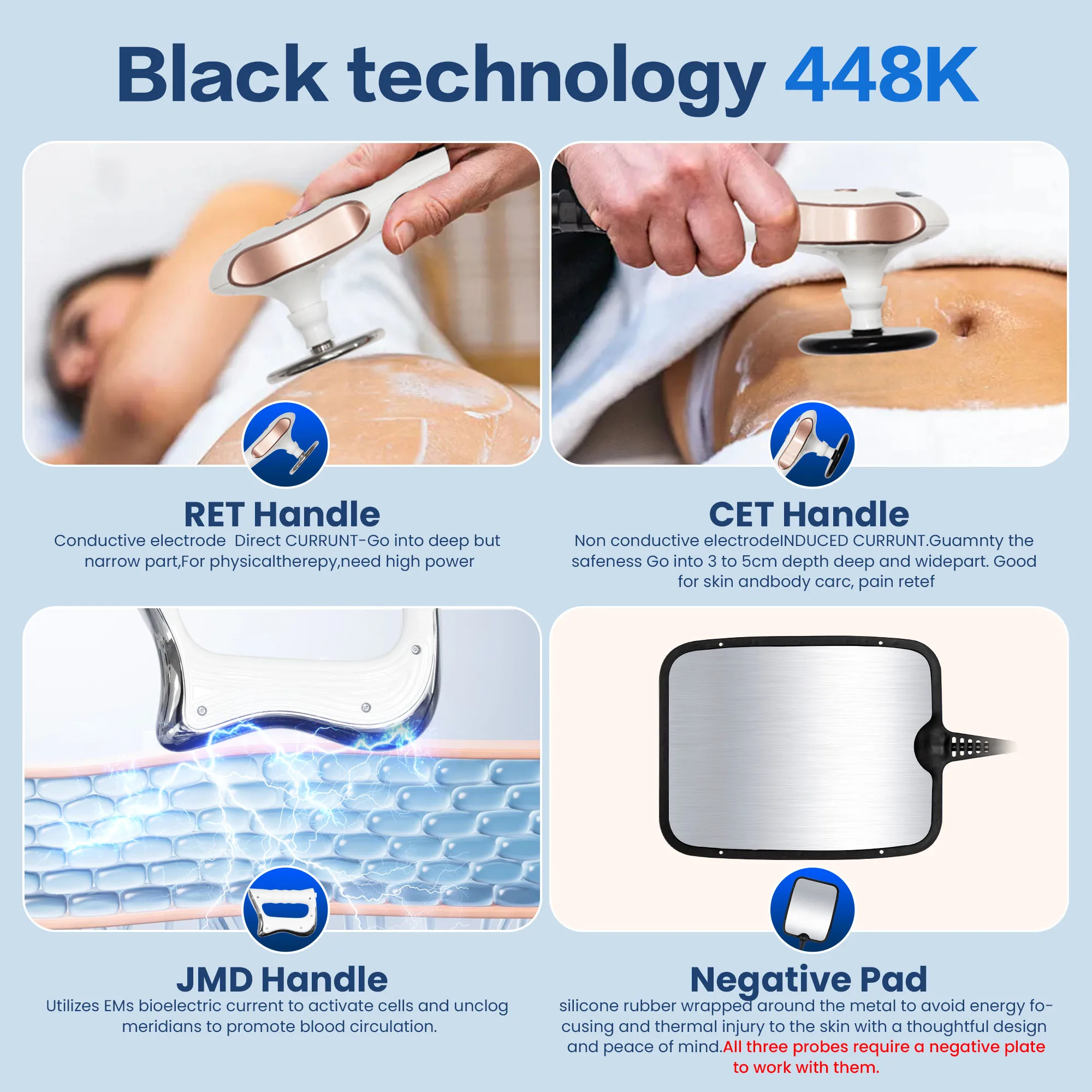 New 448KHz Portable RF Machine Skin Firming Body Shaping Pain Relief CE Certified for Salon Home Use