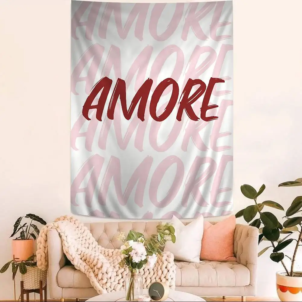 Maximalist More Amor Cartoon Tapestry Art Science Fiction Room Home Decor Art Home Decor
