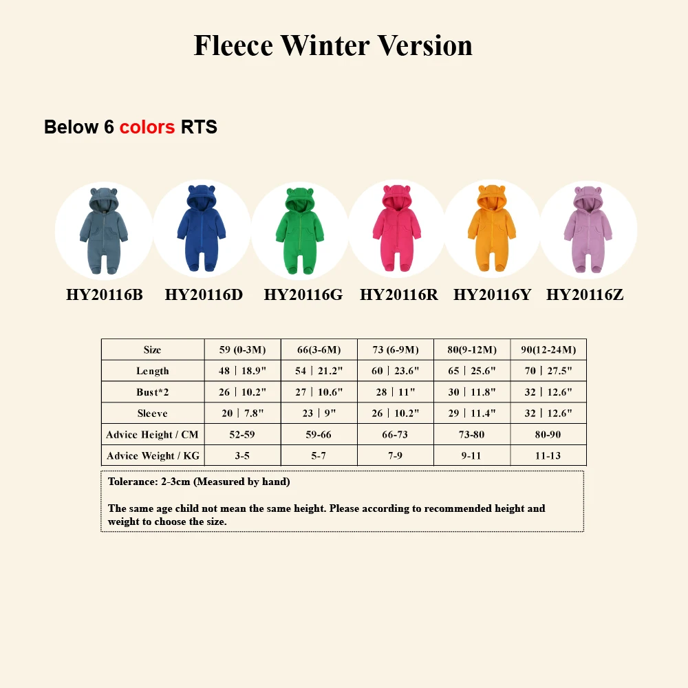 Cute Bear Ear Baby Clothes Newborn Rompers Fleece Cotton Warm Winter Outfits New Born Clothing Hoodie Baby Boys Girls Clothes