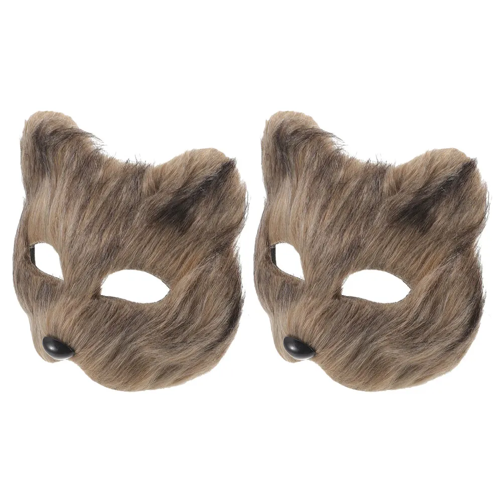 

2 pcs Fox Mask Realistic Animal Appearance Safe Materials Lightweight Non fading Cosplay Party Masquerade Comfortable Wear