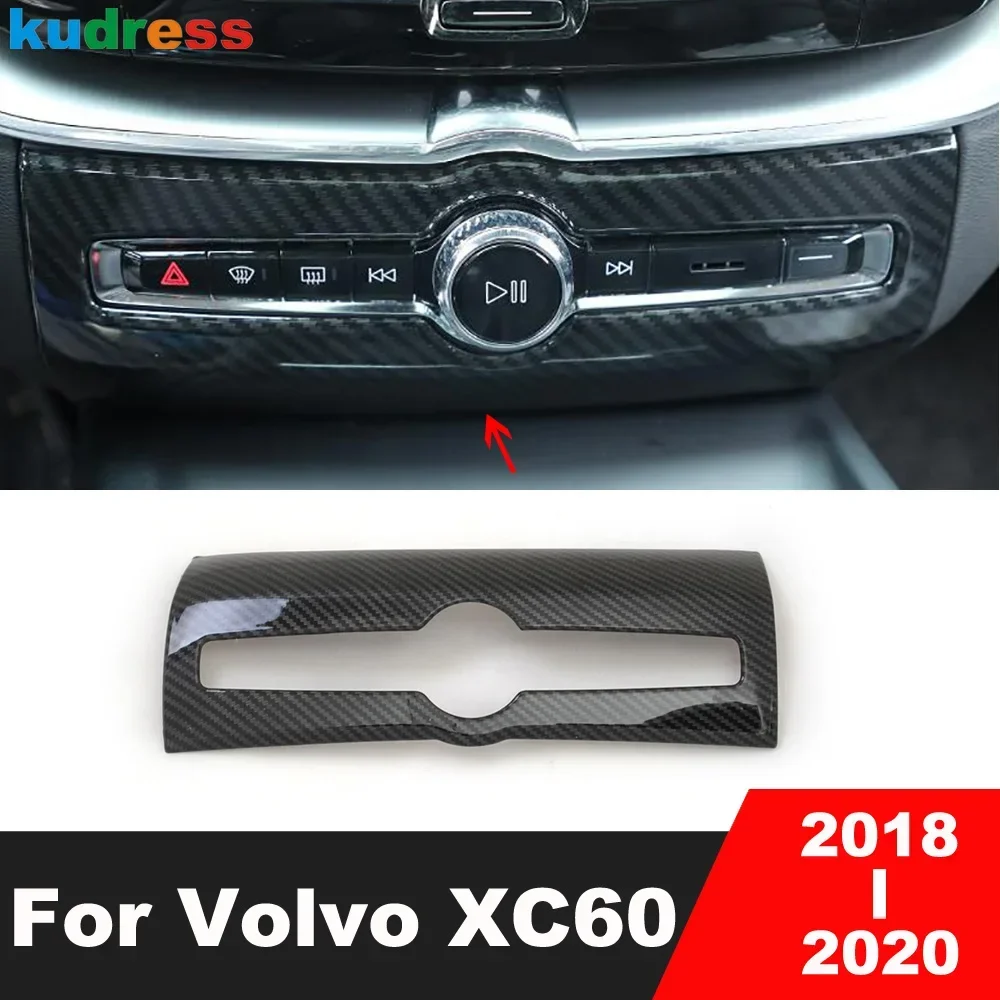 For Volvo XC60 XC 60 2018 2019 2020 Carbon Fiber Car Center Air Condition AC Switch Button Panel Cover Trim Interior Accessories