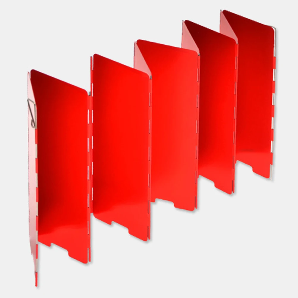 

10Pcs Aluminum Alloy Portable Camping Stove Windscreen Durable Outdoor Cooking Supplies EasyFolding Design Red With Storage Case