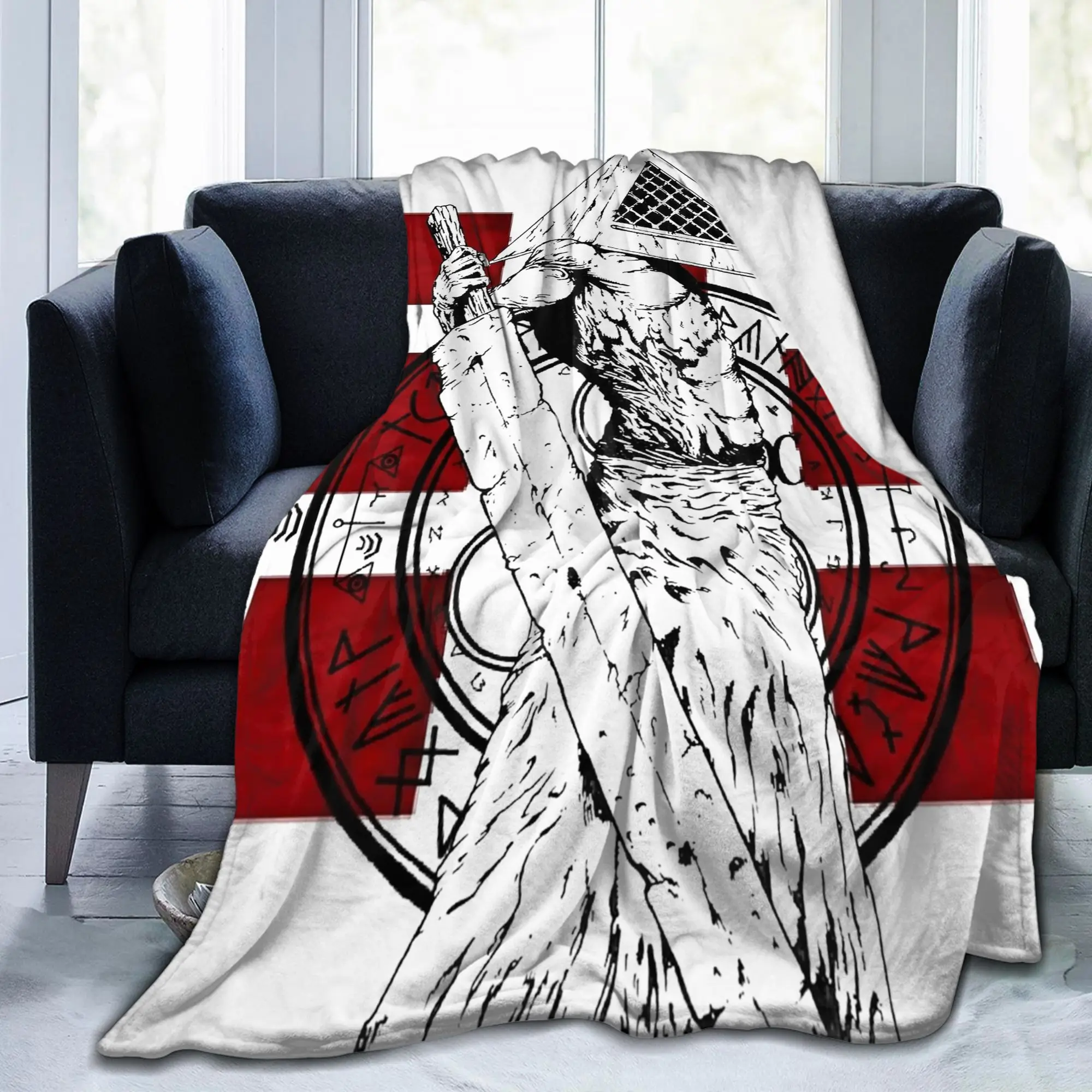 

Бархатные пледы с головой пирамиды Silent Hill, игровые одеяла ужасов для дивана, уличное теплое плюшевое тонкое одеяло