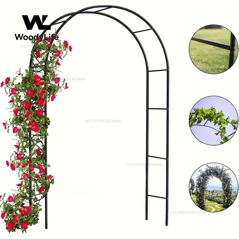 Metal Garden Arch, 100 Inch Large Heavy Duty Steel Framed Garden Arch, Gothic Style, Wedding Arch Lawn Rock Climbing