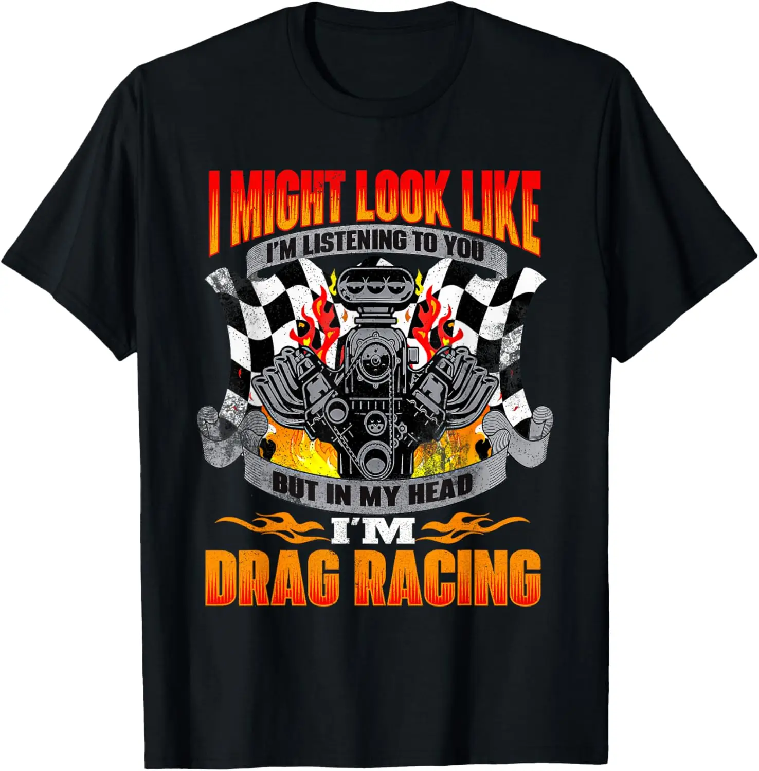 

But In My Head I'm Drag Racing — забавная футболка с гоночным автомобилем Drag Racer