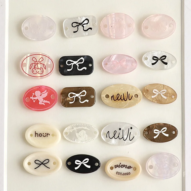 [YU]Elliptical Tag Button Collection DIY Sewing Accories Handmade Jewelry Decorative Buttons Clothing Jewelry Accessories