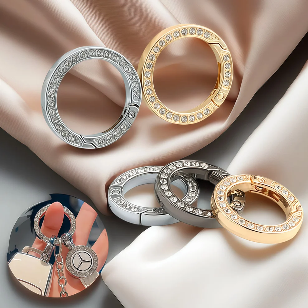 

6pcs 16/19/25mm Diamond Spring O Ring Zinc Alloy Spring Buckle for Bags Wallets Handbags Car Keychain DlY Accessories