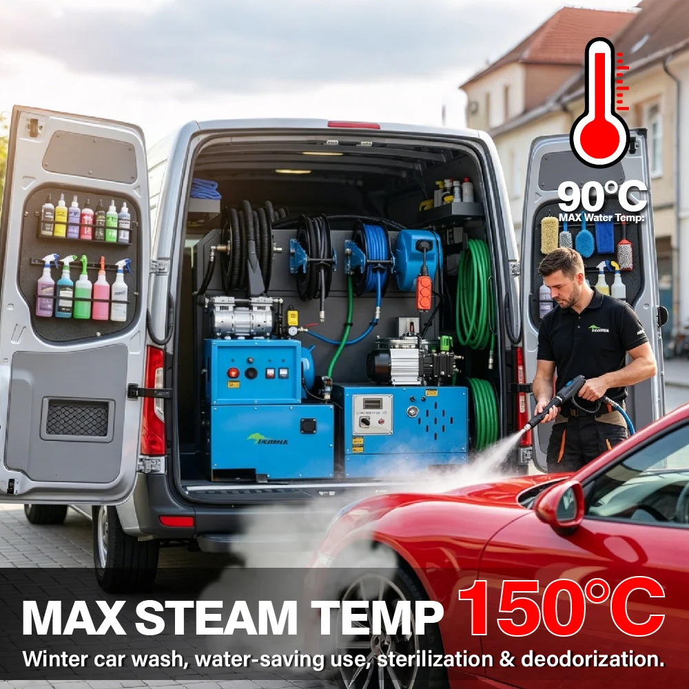 6 In 1 Multifunctional Hot Water Mobile Detailing Van Setup Equipment Mobile Car Wash Machine