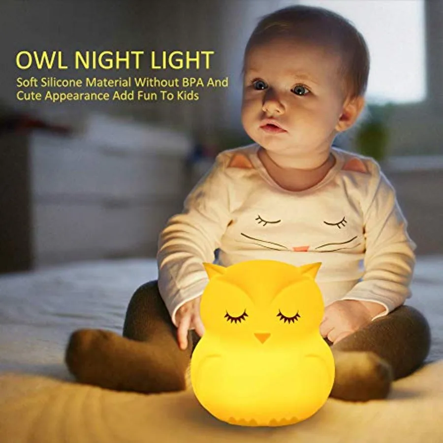 Night Light for,Rechargeable LED Bedside Lamp for,9 Changing Color Silicone Nursery Lamp for Breastfeeding, Eyes Caring, Tap Ad