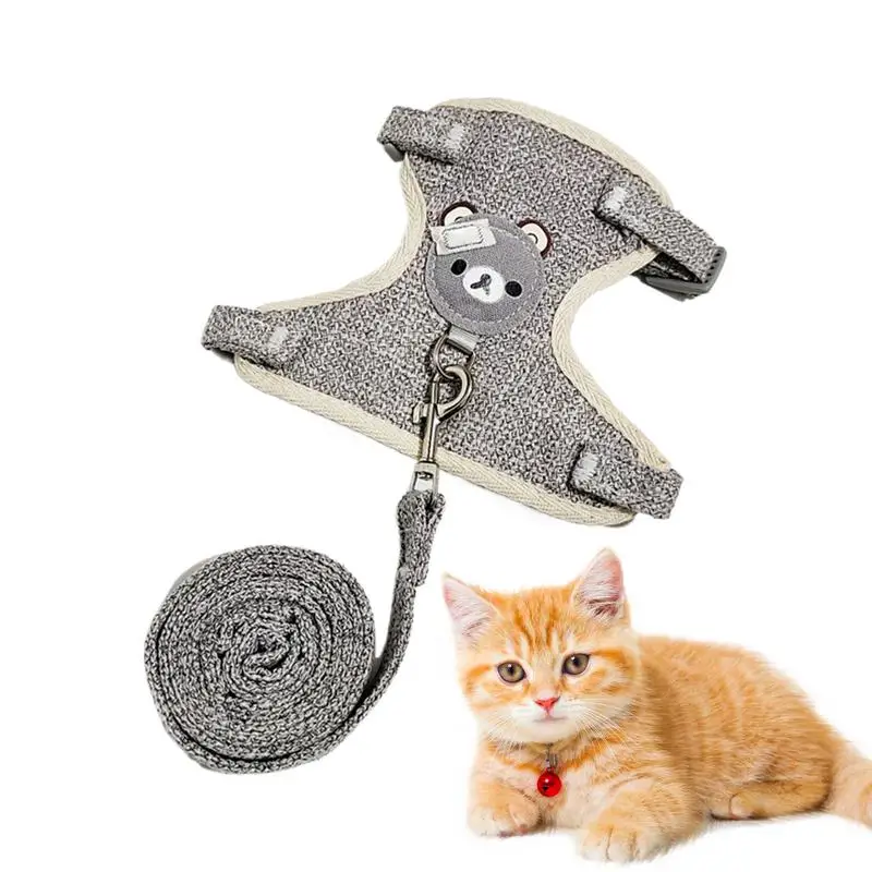 Chaleco con correas para mascotas pequeñas, chaleco de malla transpirable, arnés para conejitos pequeños, gatos y perros, accesorios para caminar, arnés seguro ajustable