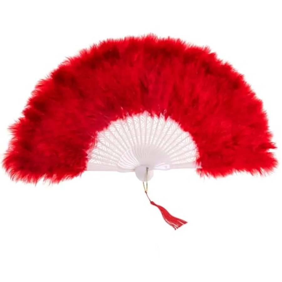 

20s Vintage Folding Feather Fan 1920s Costume Vintage Flapper Handheld Fan for Tea Party Costume Party Wedding Dancing Decorati