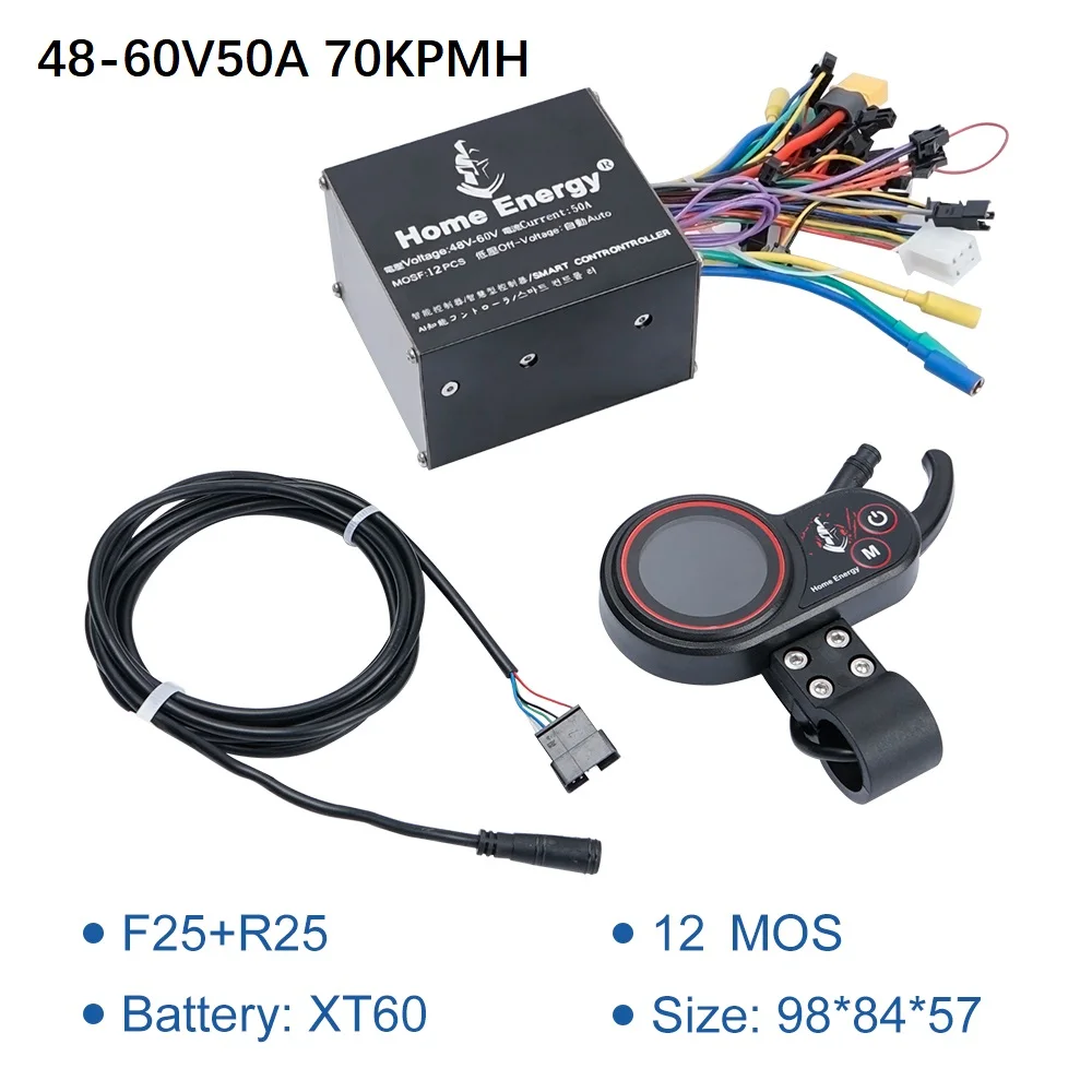 ANNOYBIKE Elektrofahrrad Dual Drive Controller 48v60v72v 50A70A90A120A160A Wasserdichtes Kabel für Elektro-Motorrad-Roller LCD-Display 7