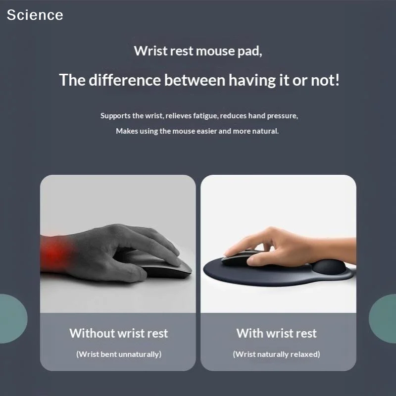 Multicolor Ergonomics Mouse Pad Comfortable Wrist Support Non Slip Mice Mat Soft Mousepad Wrist Rest Computer Mouse Pad