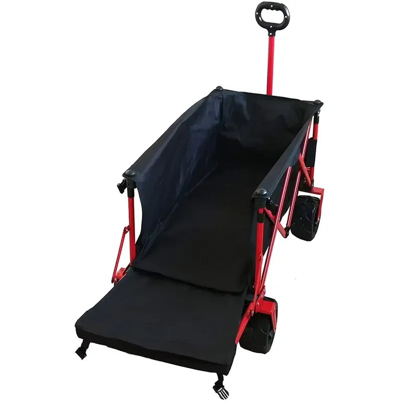 Certified OEM Customizable 4-Wheel Foldable Roll Container Garden Cart Portable Outdoor Transportation PU Rubber Wheels
