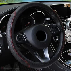 Universal D / Circle Style Embossing Leather Car Steering-wheel Cover 38CM Car-styling Sport Anti-Slip Auto Steering Wheel Cover